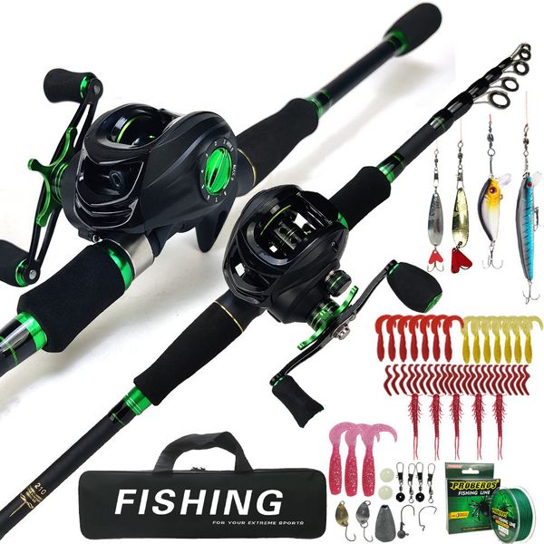 Left Hand Telescopic Carbon Fiber Fishing Rod Combo - 1.8-2.7m