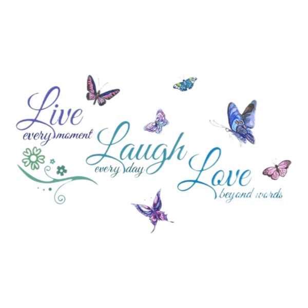 Live Laugh Love Butterfly Wall Sticker