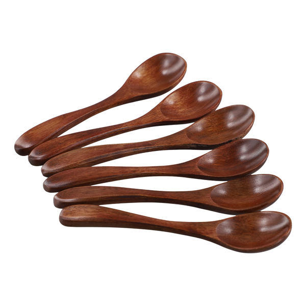 Small Wooden Spoons 6 Pcs 5 3 In Natural For Eating Condiments Mixing