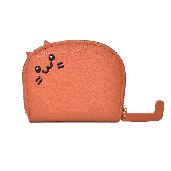 Cat Design Leather Wallet for Women, Zipper Coin Purse &amp; Sleek Card Holder