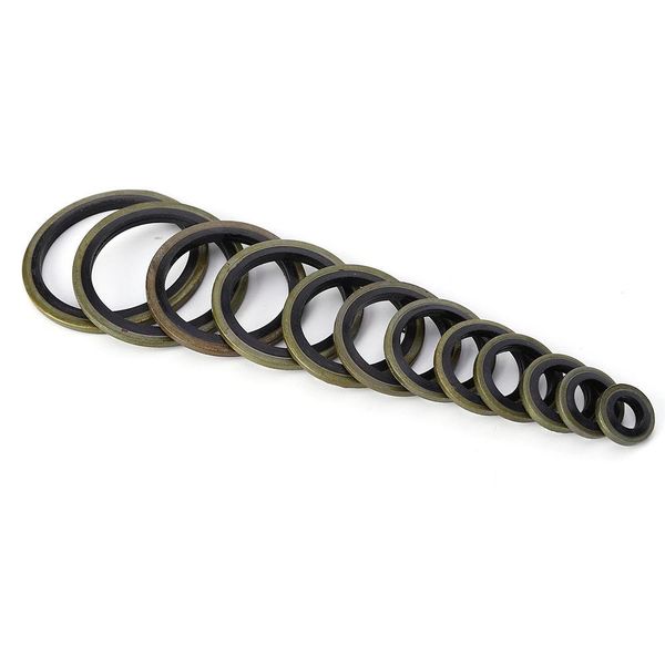 240pcs Metal Rubber Sealing Oil Ring Drain Plug Gasket Set 6-30mm