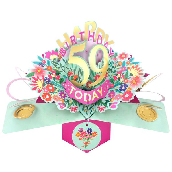Happy 59th Birthday 3D Pop Up Card - Female