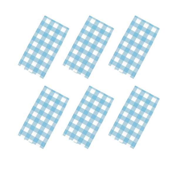 6 Piece Disposable Plastic Gingham Tablecloth for Picnic Party - 137 × 274cm