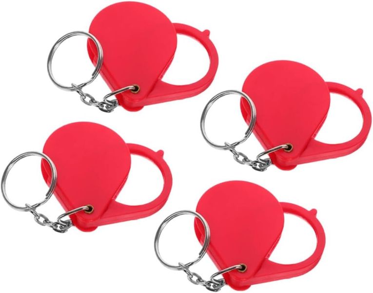 4 Pieces Mini Portable Keychain Glass Compact Folding Loupes for Jewelry