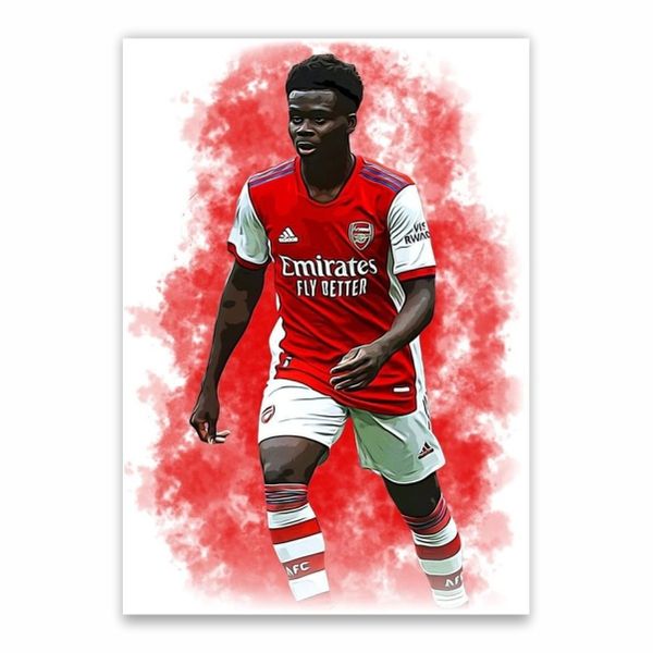 Bukayo Saka Red Poster - A1