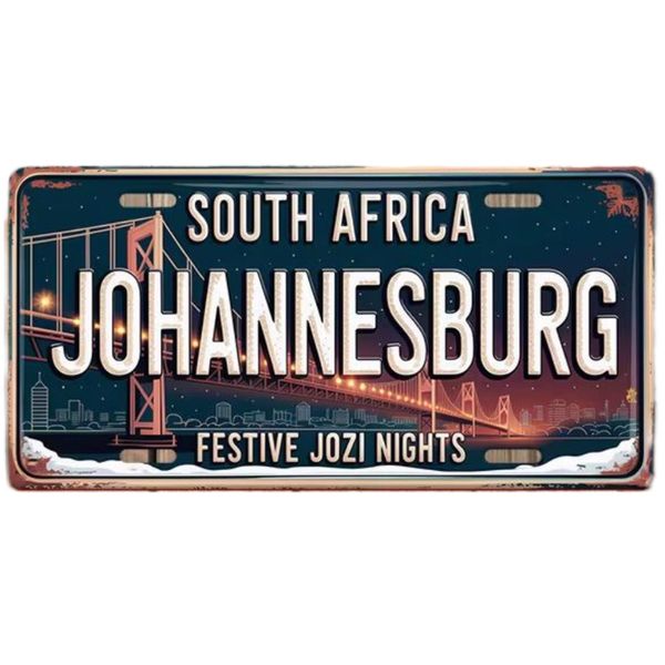 Decor Johannesburg South Africa Cityscape Vintage Metal Tin Sign 30×15cm