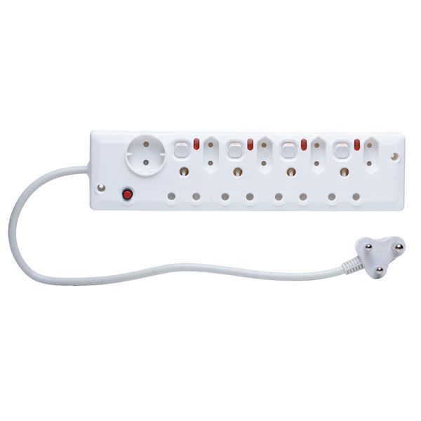 P-09B , 9 Way Multi Plug with 4 Illuminated Switches