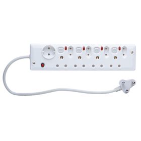 P-09b , 9 Way Multi Plug With 4 Illuminated Switches 