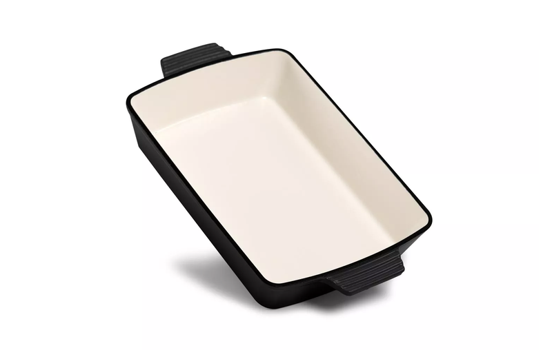 Ceramic Cast Iron Casserole Dish Roaster - 32cm - Matt Black