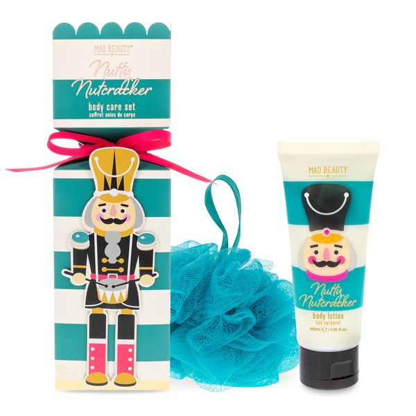 Mad Beauty Nutty Nutcracker Christmas Body Care Set-Body Lotion &amp; Exoliator