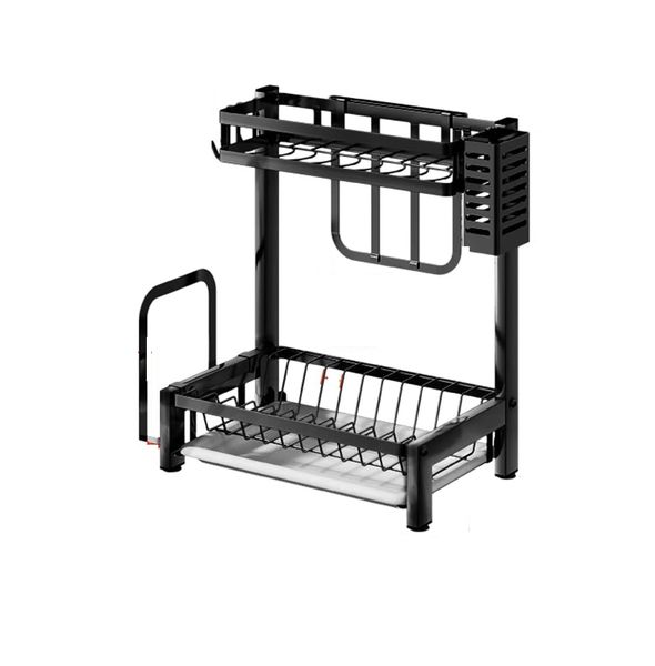 BD- 2-Tier Multifunctional Dish Drainer Rack With Cutting Board Holder