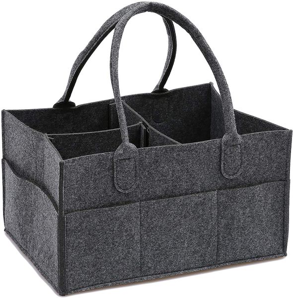 Felt Baby Diapper Nappy Organizer - Dark Grey