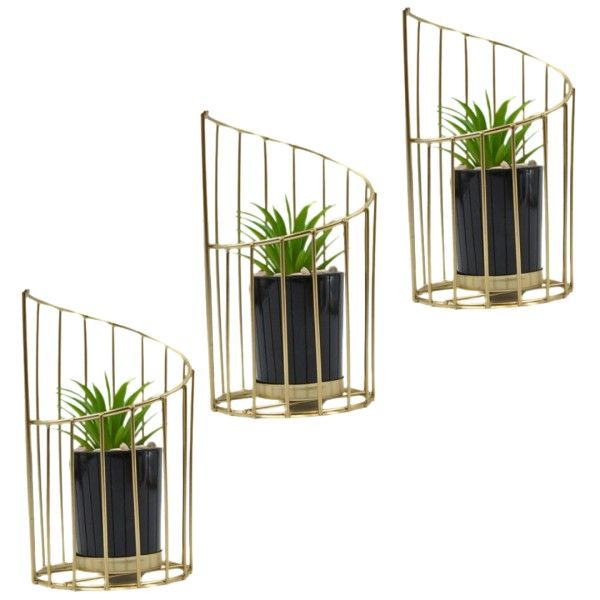 Triplet Spiral Design Plant Decor Set