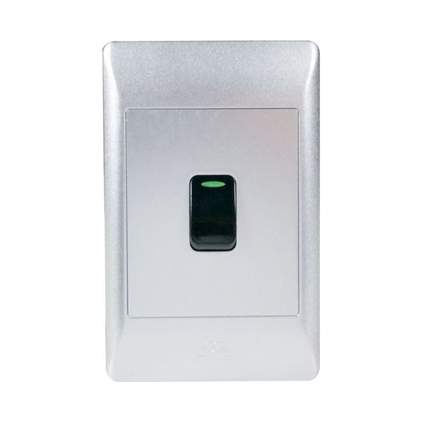 ACDC - 1-lever 1-way Switch 2x4 C/w Silver Cover Plate