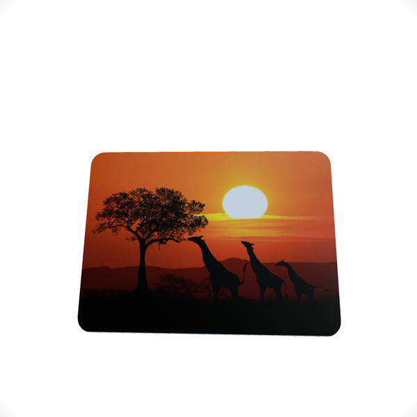 Giraffe Sunset - Mouse Pad