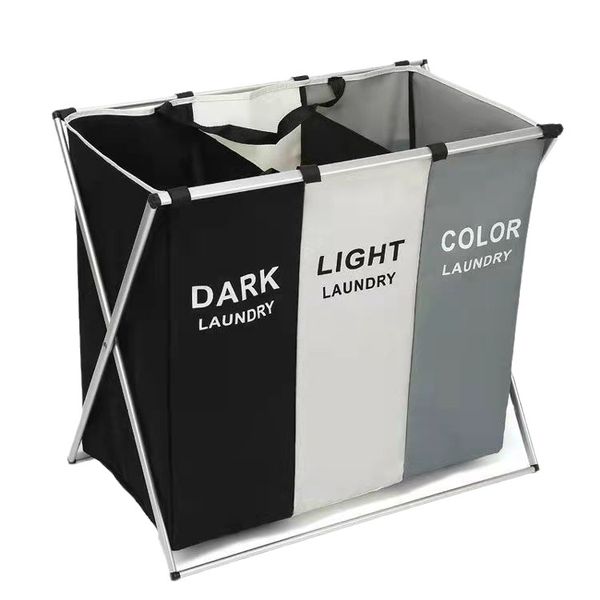 Laundry Basket Sorter, Large 3 Section Collapsible Laundry Hamper