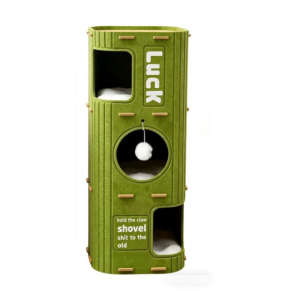 Multi-Level Cat Tree , Scratching Board &amp; Durable Tree Hole Design