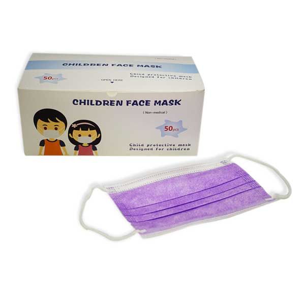 Kids 3-Ply Colour Disposable Face Mask – Box of 50