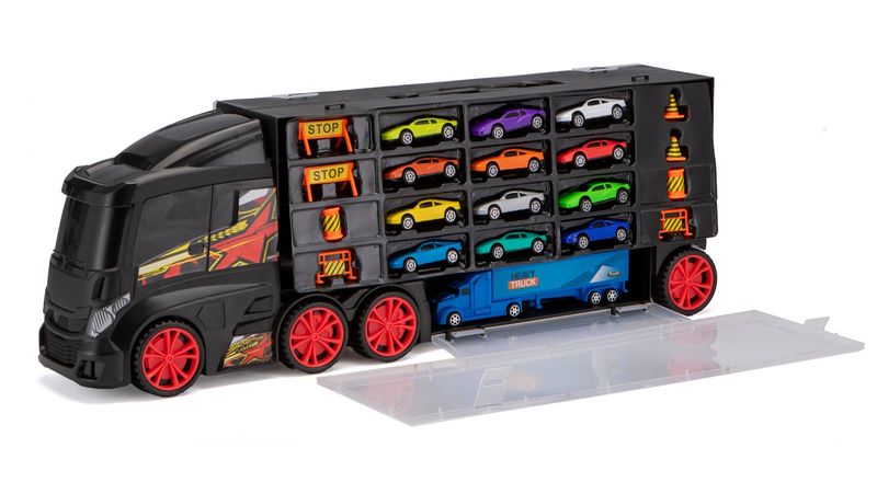 Toystar Truck Carry Case with 12 Cars and 8 Road Signs (60cm Long)