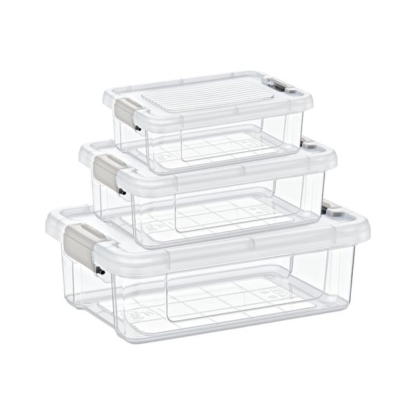 3 Piece Clip-Lock Storage set 1.5L, 3L, 6L