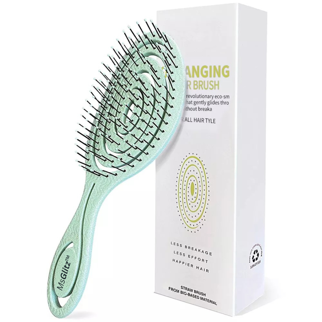 MsGlitz Detangling Hair Brush All Hair Types Salon Grade Oval