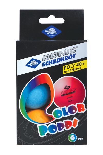 Donic-Schildkröt Color Popps Table Tennis Balls - 6 Pieces