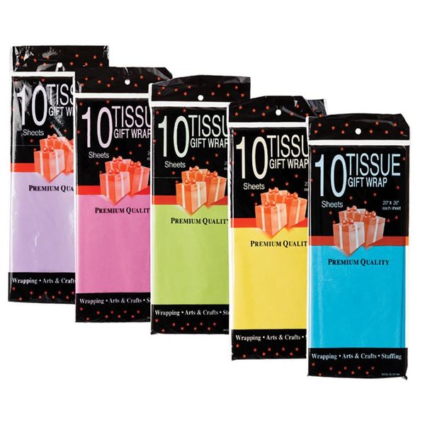 Totland 10 sheets Gift Wrap - 50 x 66cm x 10 packets - Bright Colours