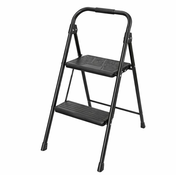 Danny Home Grey 2 Step Folding Steel Ladder image