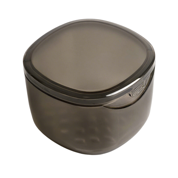Uouovo Denture Bath Box Retainer Cleaning Case No Leak Grey