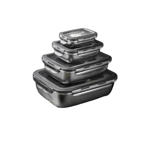 4 Pcs Stainless Steel Lunch Box Set