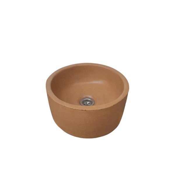 Burnt Orange Round Bespoke Concrete Basin/Sink 30 x 30 x 13cm