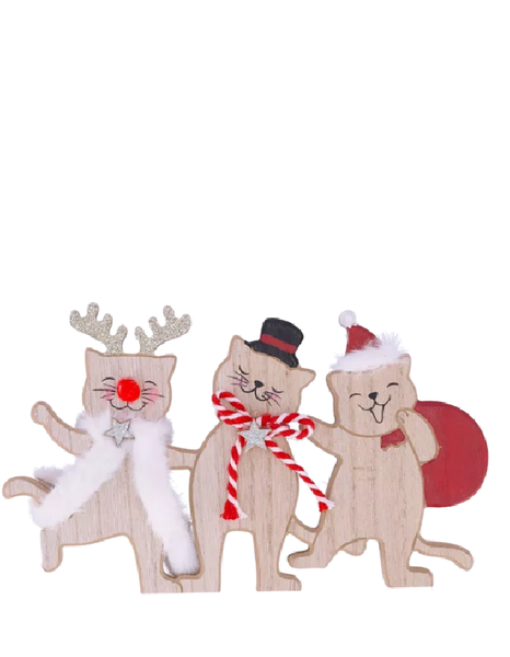 Santas Choice Wooden Cats 3 Piece