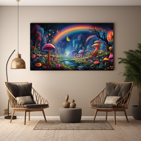 Canvas Wall Art - Enchanted Rainbow Garden - BK0027