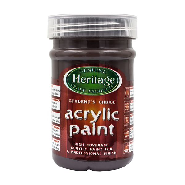 Heritage Pure Acrylic Paint 250ml - Dark Brown
