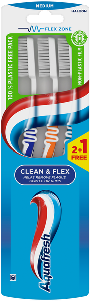 Aquafresh Toothbrush Clean &amp; Flex 2+1