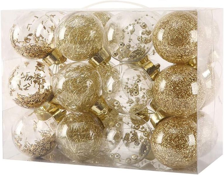 24 Piece Filled Transparent Bauble - 60mm