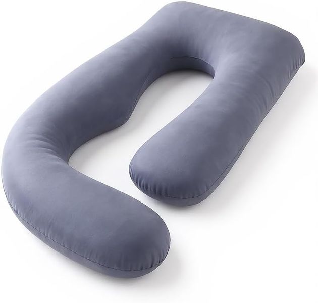 U-Shaped Full Body Maternity Pillow, 57 Inch, Pregnancy Support, Grey