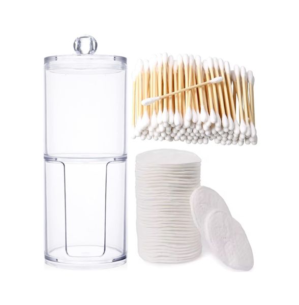 2-in-1 Cosmetic Storage Organizer with Cotton Pads and Buds