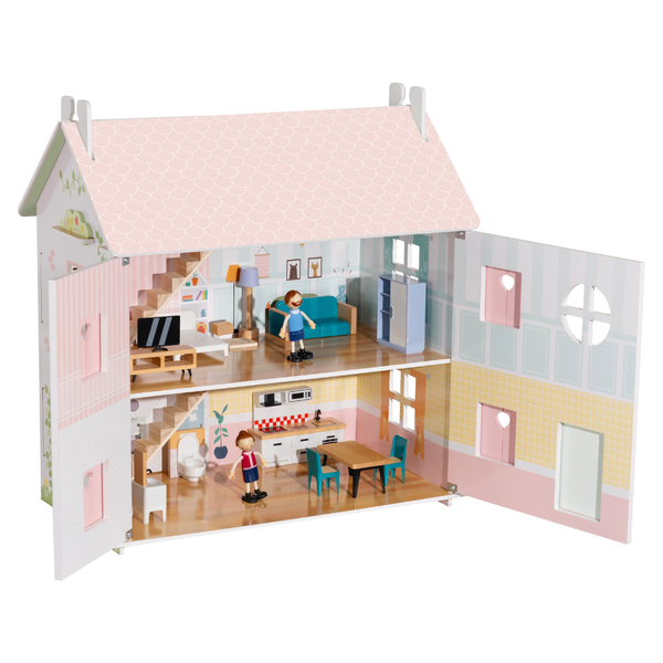 TookyToy - 2-Storey Wooden Doll House &amp; Accessories