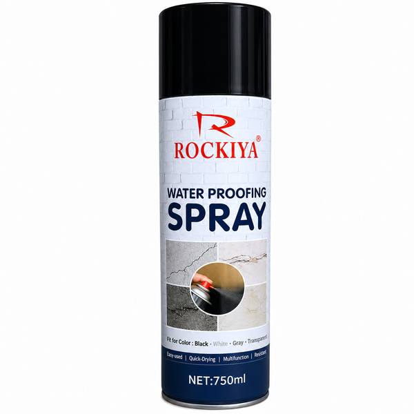 Rockiya 750ml Waterproofing Spray Can | Rubber Leak Seal for Roof &amp; Gutters