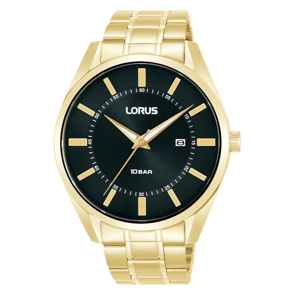 Lorus Men Gold-Black Metal Formal, Analogue RH914SX9
