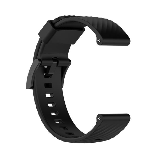 BasicX 24mm Silicone Watch Band Compatible with Suunto 7 (Black)