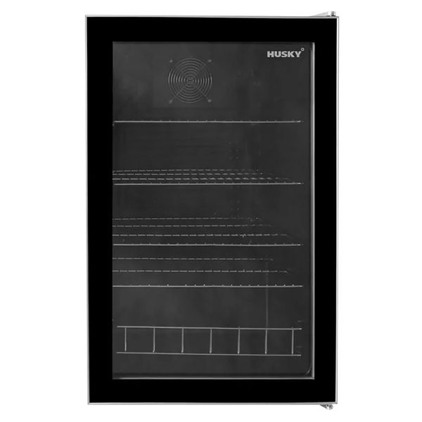Husky - 110l Under-Counter Beverage Cooler - Glass Door - Black