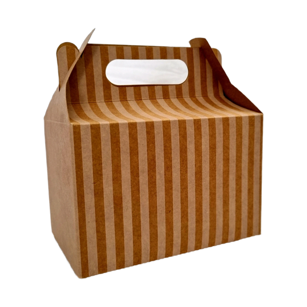 Kraft Party Box with White Stripes