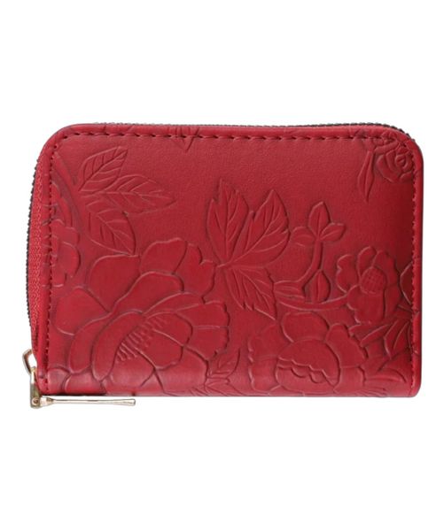 Elegant Embossed Floral Card Holder Wallet