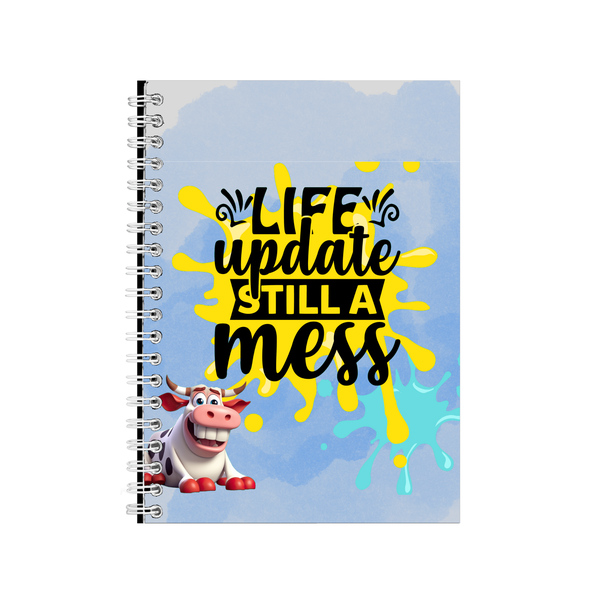 Update A5 Notebook Pad with Lines Cow Funny Graphic Design Present 018