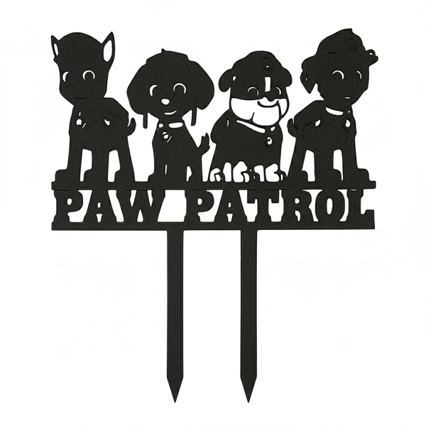 Paw Patrol Cake Topper - Black - 8.5 × 14.5 × 2 cm