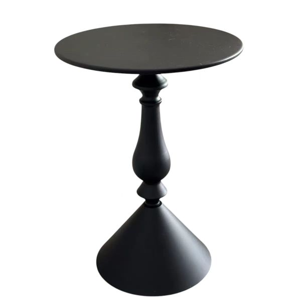 BlackRound Pedestal Side Table - Modern Accent coffee Table for Living Room
