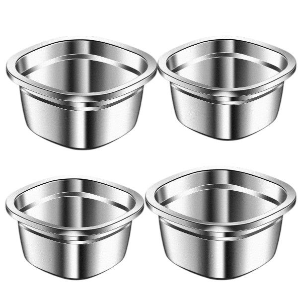 4-Pack Stainless Steel Drain Basin - Silver
