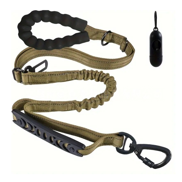 Bestby -Adjustable Multifunction Dog Leash with Bungee &amp; Seat Belt Clip
